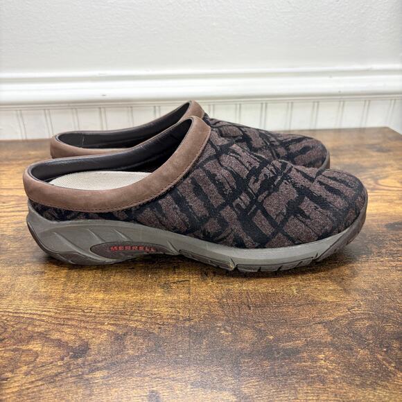 Merrell Size 8.5 Encore Clog Comfort Shoes Cushioned Brown Black Mule Slip On - Picture 3 of 12
